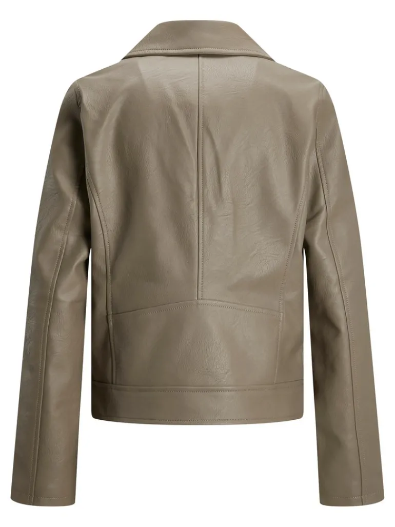 JXGAIL FAUX LEATHER BIKER JACKET NOOS brindle