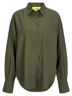 JXJAMIE BREEZE SUMMER LS SHIRT WVN SN dusty olive