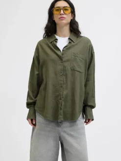 JXJAMIE BREEZE SUMMER LS SHIRT WVN SN dusty olive