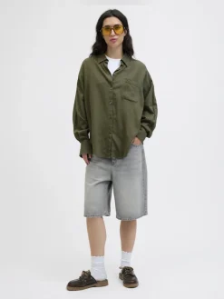 JXJAMIE BREEZE SUMMER LS SHIRT WVN SN dusty olive