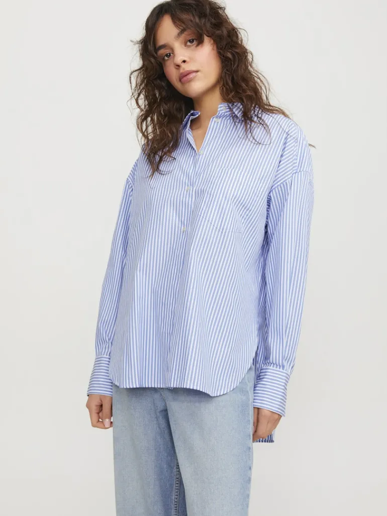 JXJAMIE LS RELAXED POPLIN SHIRT WVN NOOS navy blazer