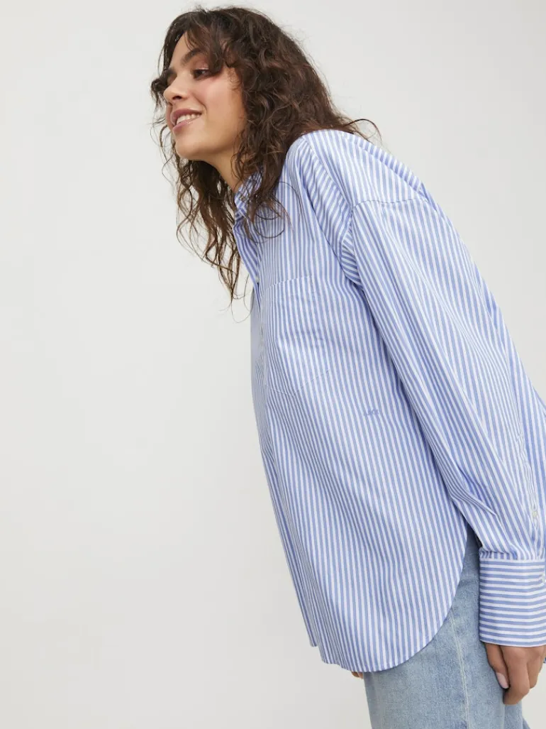 JXJAMIE LS RELAXED POPLIN SHIRT WVN NOOS navy blazer