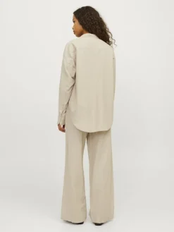 JXJAMIE LS RLX LINEN BLEND SHIRT WVN SN cement