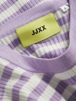 JXJODI TIGHT STRIPE CREW NECK KNIT NOOS lilac breeze