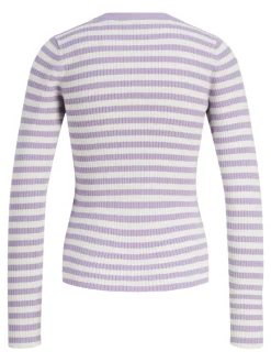 JXJODI TIGHT STRIPE CREW NECK KNIT NOOS lilac breeze