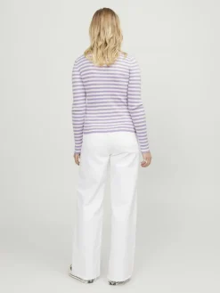 JXJODI TIGHT STRIPE CREW NECK KNIT NOOS lilac breeze