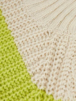 JXKELVY CHUNKY STRIPE HIGH NECK KNIT SN bone white