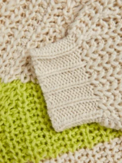 JXKELVY CHUNKY STRIPE HIGH NECK KNIT SN bone white