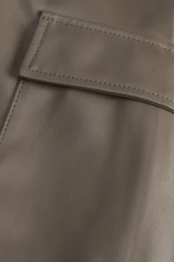 JXKENYA FAUX LEATHER CARGO PANTS morel