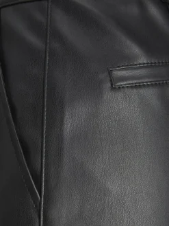 JXKENYA FAUX LEATHER CARGO PANTS black