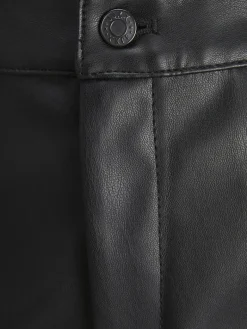 JXKENYA FAUX LEATHER CARGO PANTS black