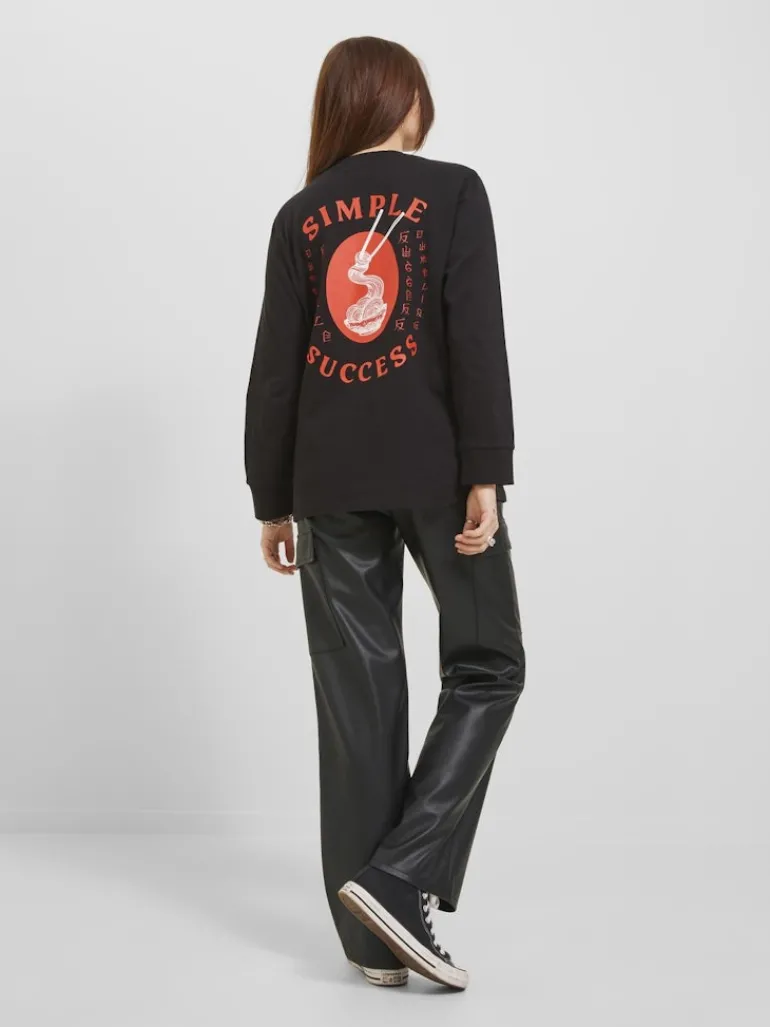JXKENYA FAUX LEATHER CARGO PANTS black