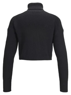 JXLIV TWIST CROP HIGH NECK KNIT black