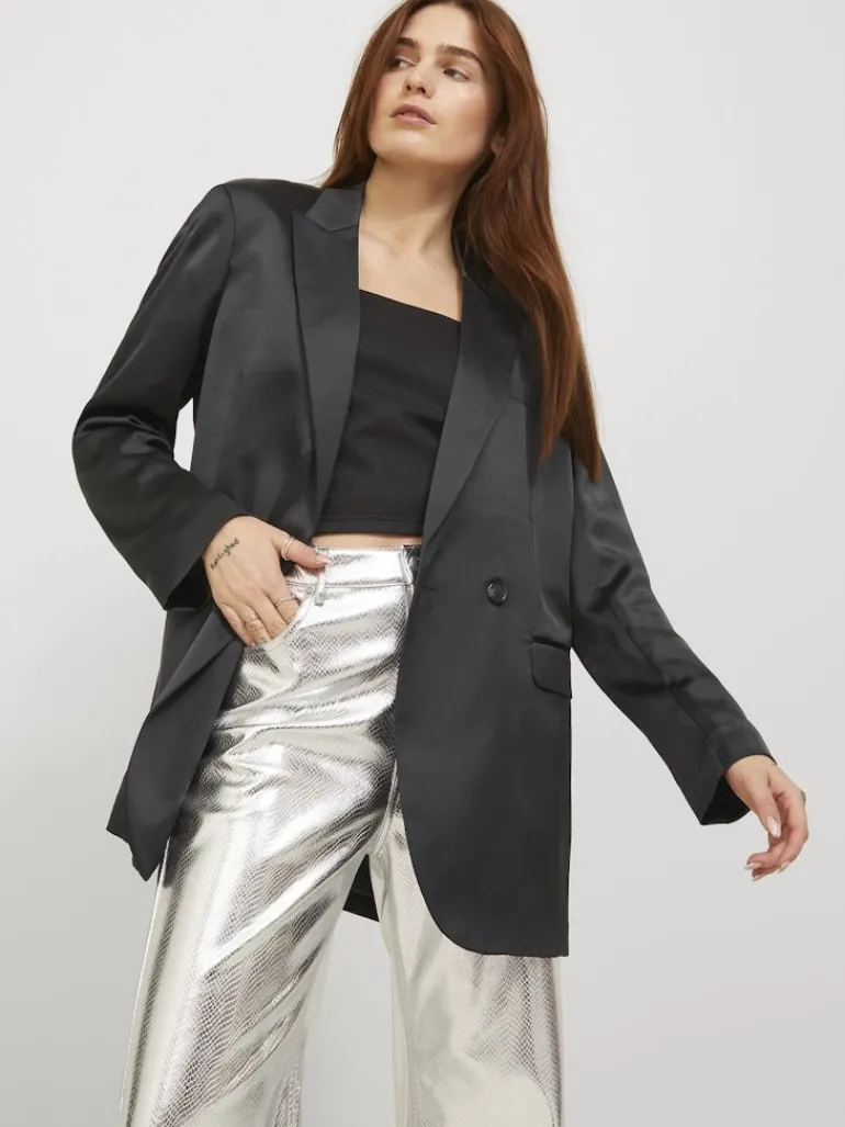 JXMARY SATIN BLAZER black