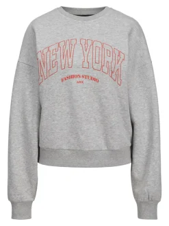 JXMERLE RLX SHORT LS CREW SWT LN light grey melange1