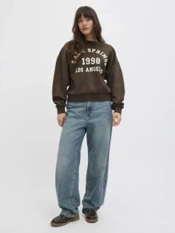 JXMERLE RLX SHORT LS CREW SWT LN bracken