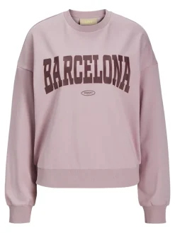 JXMERLE SPRING RLX SHORT LS CREW SWT LN mauve shadows