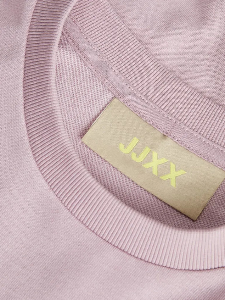 JXMERLE SPRING RLX SHORT LS CREW SWT LN mauve shadows