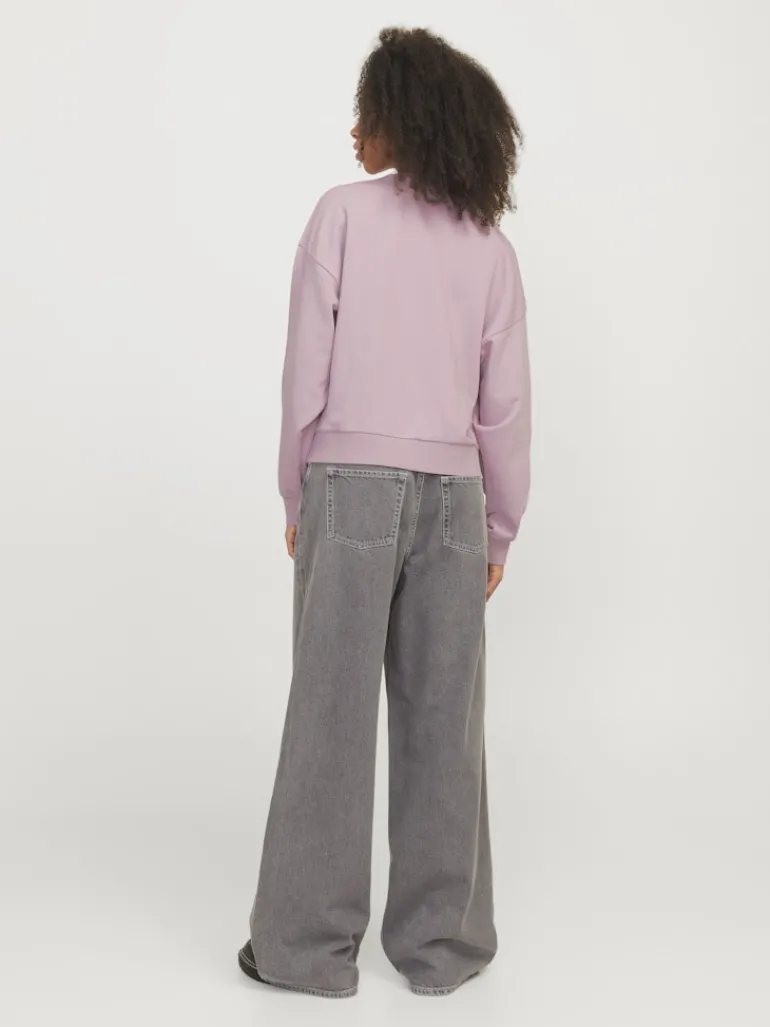 JXMERLE SPRING RLX SHORT LS CREW SWT LN mauve shadows
