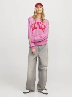 JXMERLE SPRING RLX SHORT LS CREW SWT LN morning glory