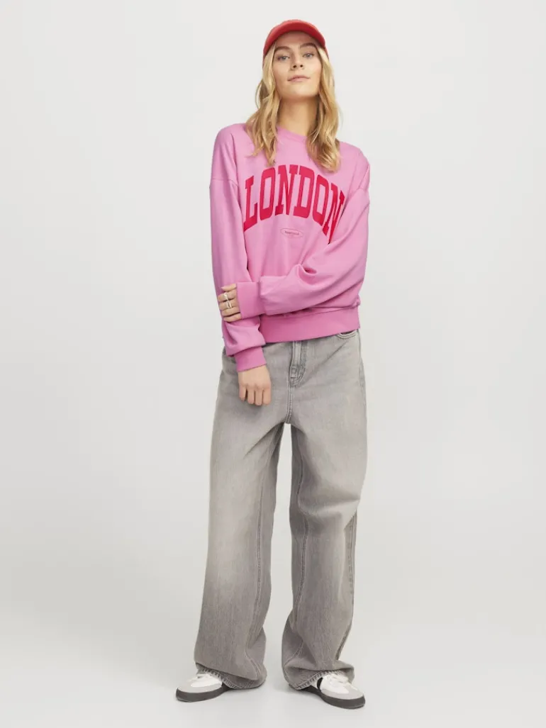 JXMERLE SPRING RLX SHORT LS CREW SWT LN morning glory