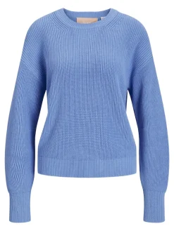 JXMILA TWIST CREW NECK KNIT NOOS silver lake blue
