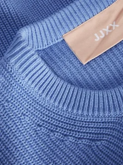 JXMILA TWIST CREW NECK KNIT NOOS silver lake blue