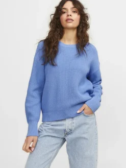 JXMILA TWIST CREW NECK KNIT NOOS silver lake blue