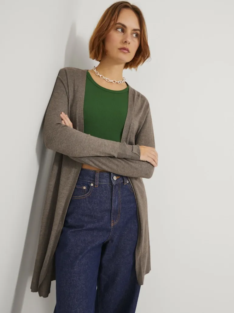 JXMILEY SOFT LONG CARDIGAN KNIT brindle