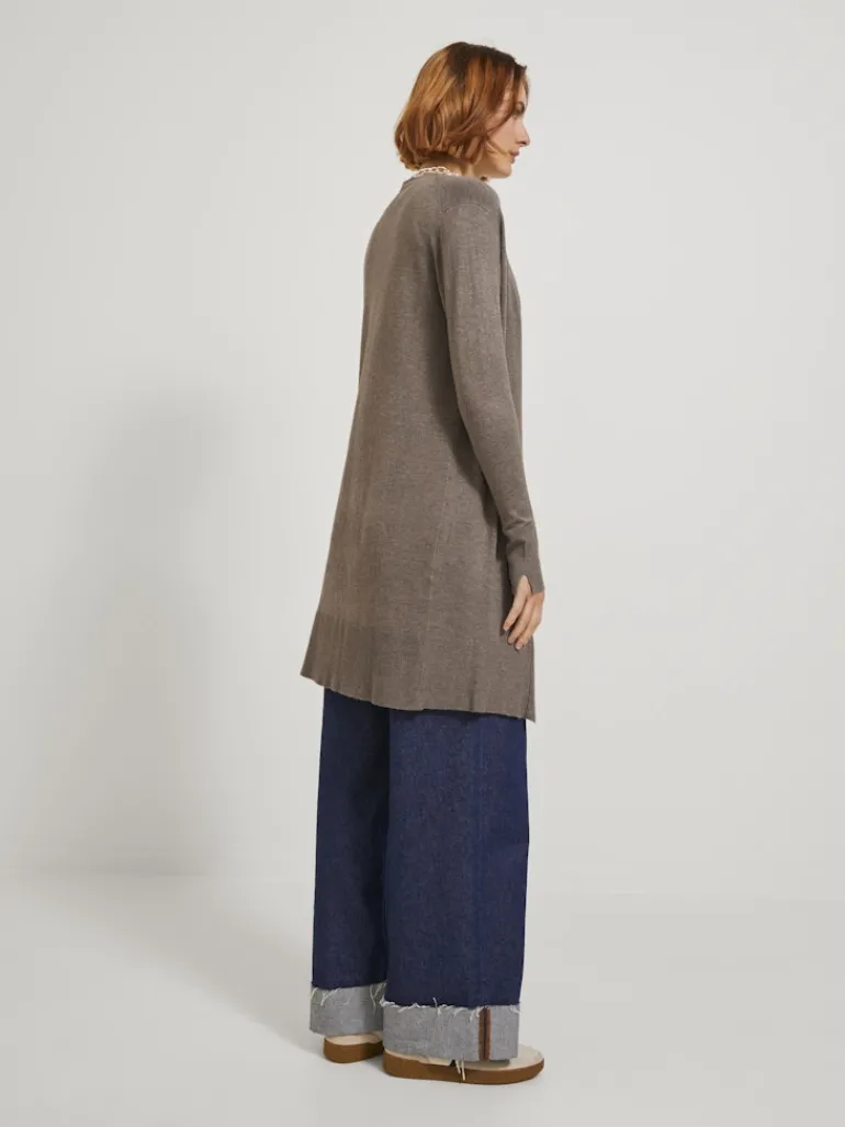 JXMILEY SOFT LONG CARDIGAN KNIT brindle