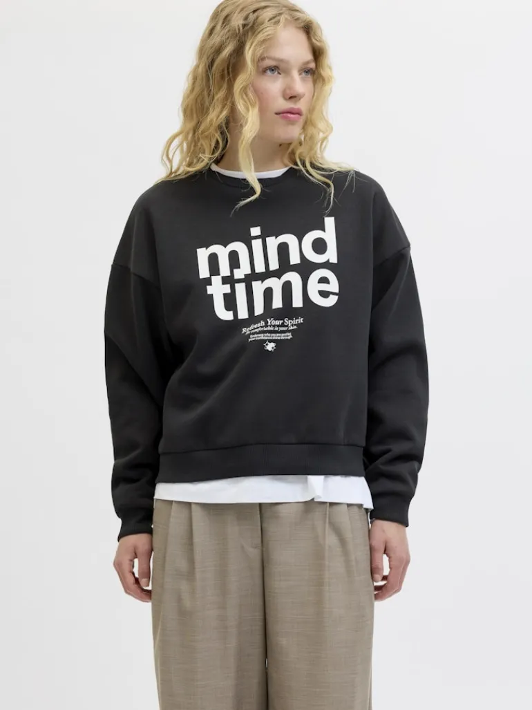JXMIMI RLX LS PRINT CREW SWT black