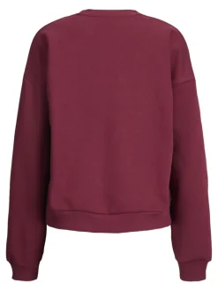 JXMIMI RLX LS PRINT CREW SWT cabernet