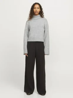 JXROSANNA ROLL NECK KNIT light grey melange