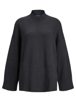 JXSIANA TWIST HIGH NECK KNIT NOOS black