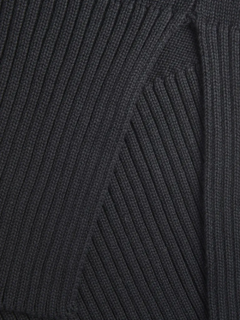 JXSIANA TWIST HIGH NECK KNIT NOOS black