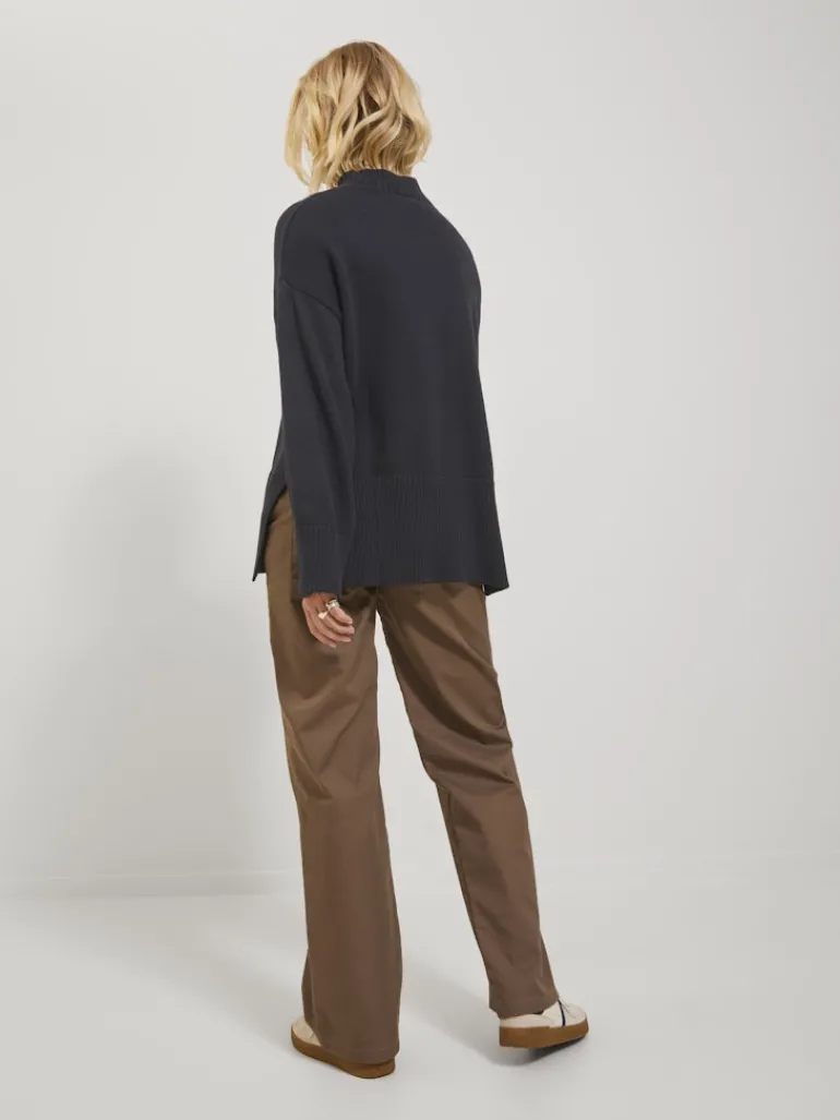 JXSIANA TWIST HIGH NECK KNIT NOOS black