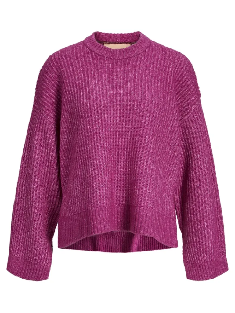 JXSIGGA DIVERSE CREW NECK KNIT SN fuchsia red
