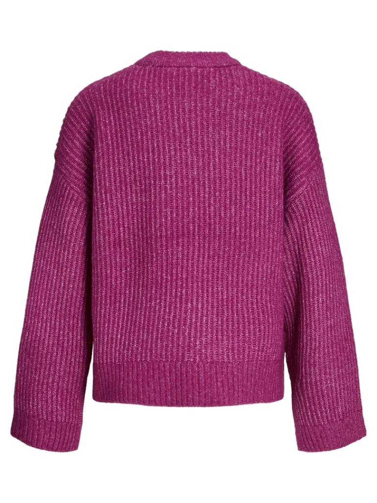 JXSIGGA DIVERSE CREW NECK KNIT SN fuchsia red