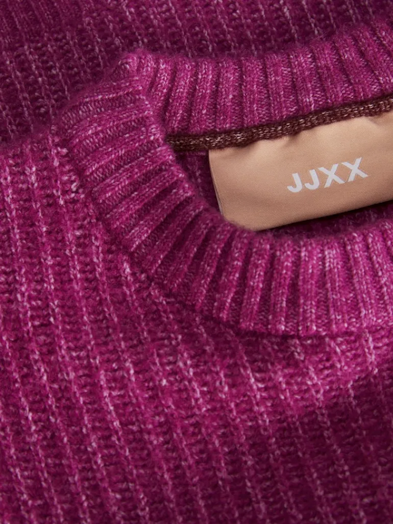 JXSIGGA DIVERSE CREW NECK KNIT SN fuchsia red