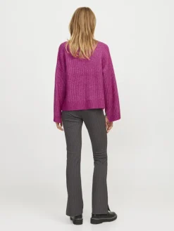 JXSIGGA DIVERSE CREW NECK KNIT SN fuchsia red