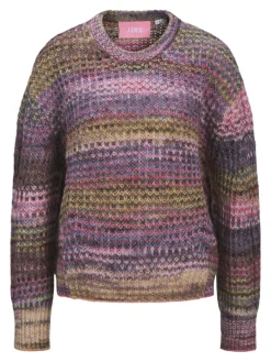 JXSIMONE SPACE DYE CREW NECK KNIT SN cabernet