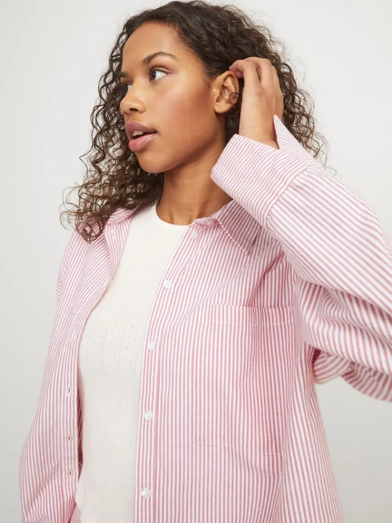 JXSIVA OXFORD LS SHIRT WVN fiery red