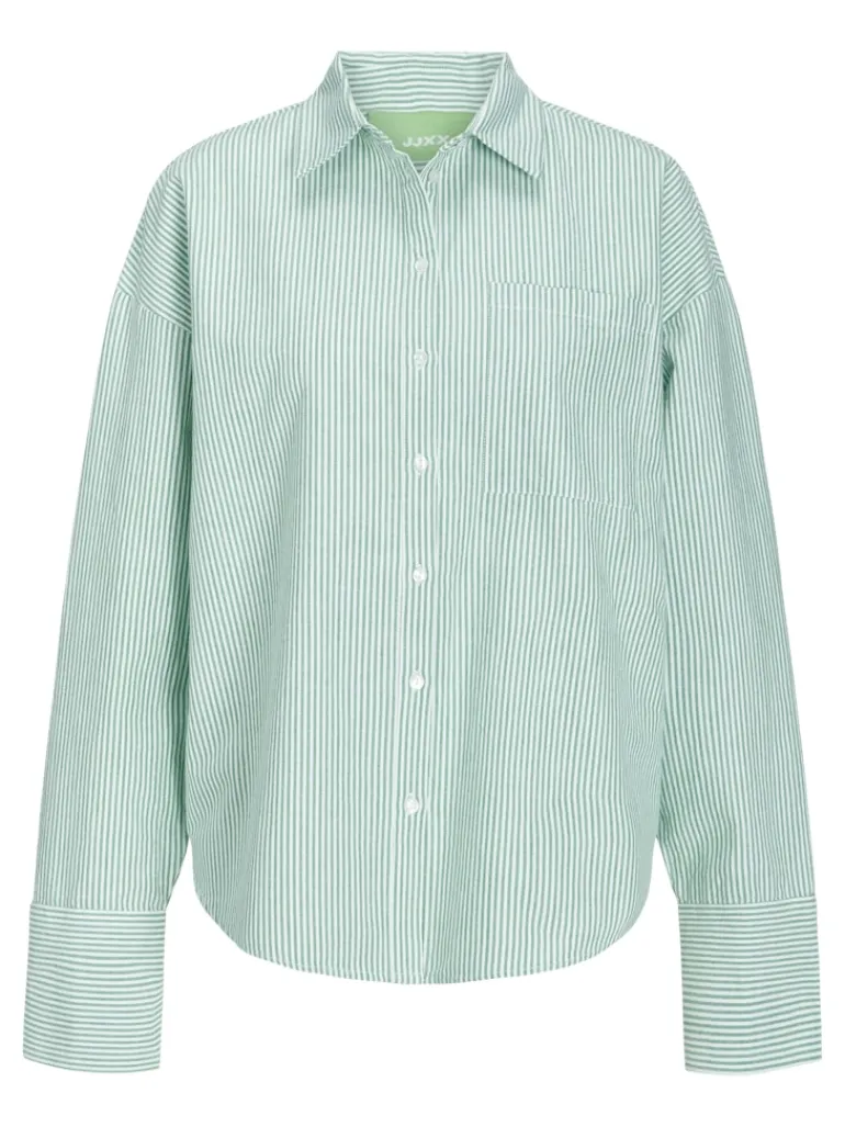 JXSIVA OXFORD LS SHIRT WVN grayed jade
