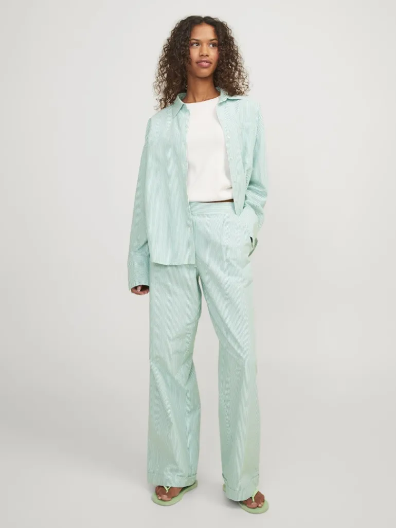 JXSIVA OXFORD LS SHIRT WVN grayed jade