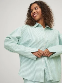 JXSIVA OXFORD LS SHIRT WVN grayed jade