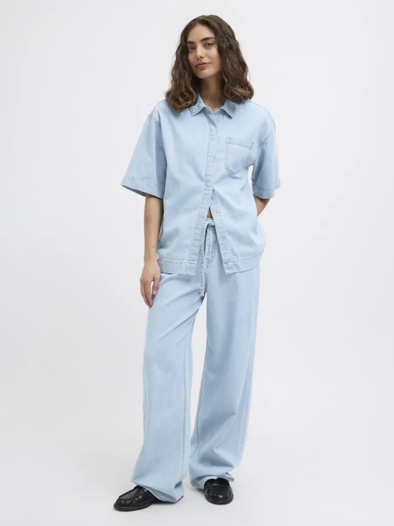 JXSURA WIDE MW JEANS DNM light blue denim