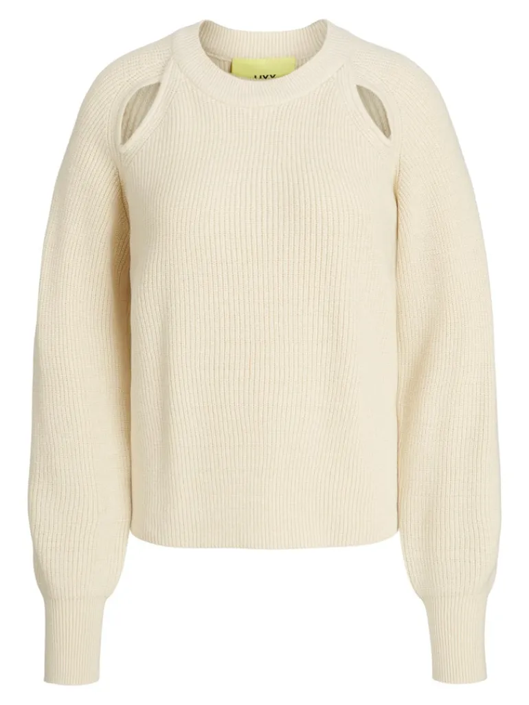 JXTILDE CREW NECK KNIT bone white