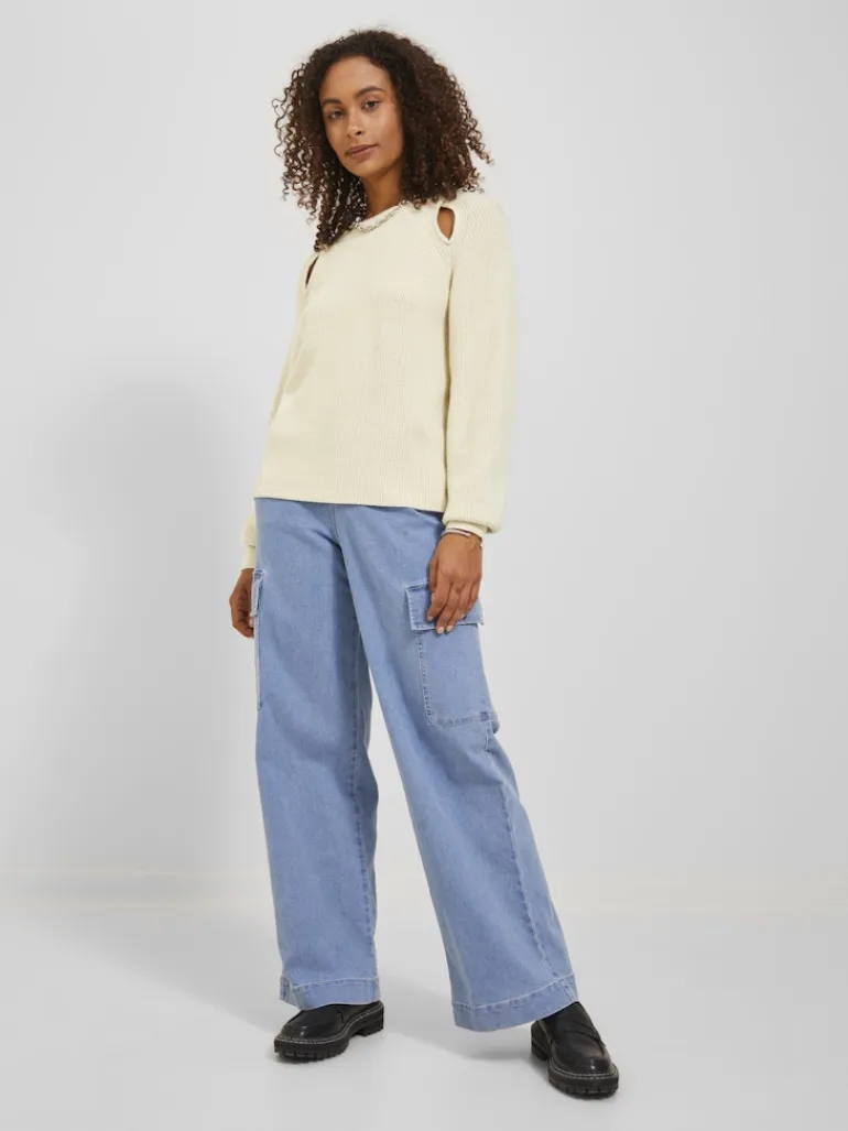 JXTILDE CREW NECK KNIT bone white