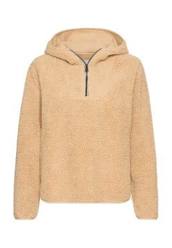 Kapuzenpullover aus Teddyfleece caramel
