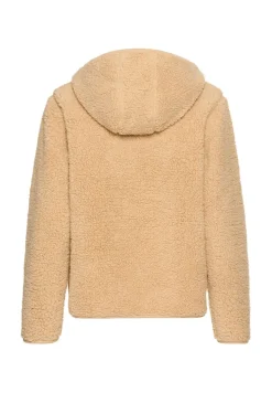 Kapuzenpullover aus Teddyfleece caramel